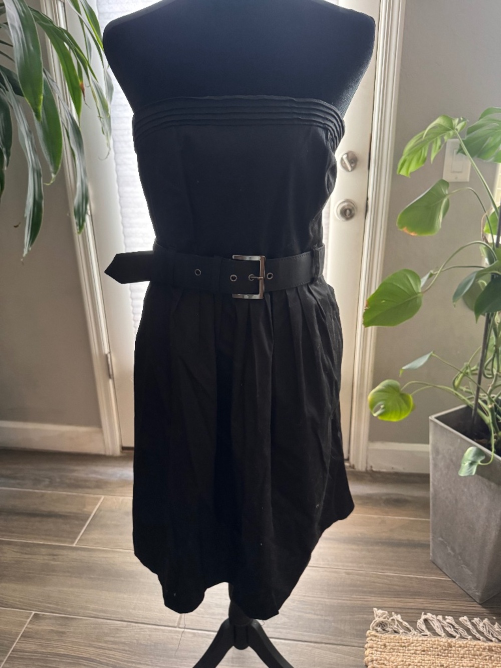 New with Tags Black sleeveless Dress with Belt and pockets